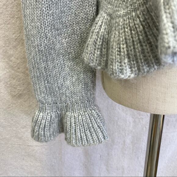 Y2K DressBarn gray metallic ruffle lightweight cardigan size small - Picture 13 of 14